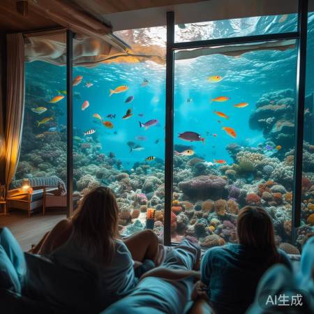 海边酒店泳池底探秘