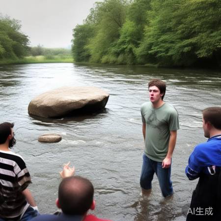 笑话:小伙子跳河落水