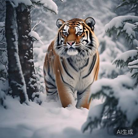 雪地东北虎罕见邂逅