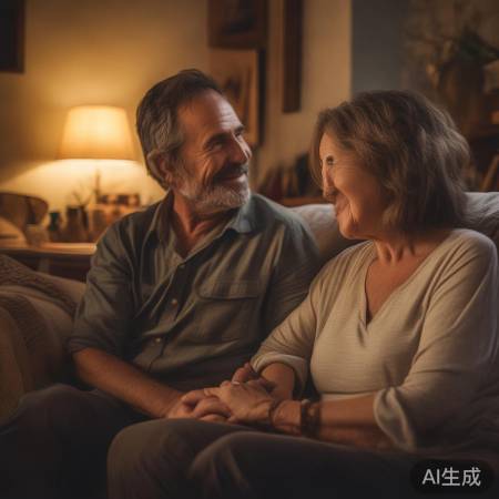 幸福夫妻深情对视