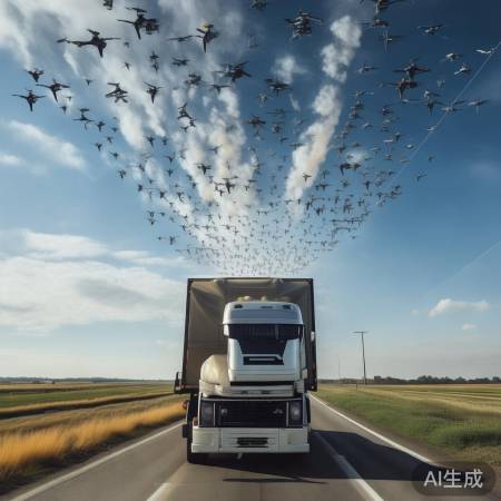 晴空无人机激光追卡车