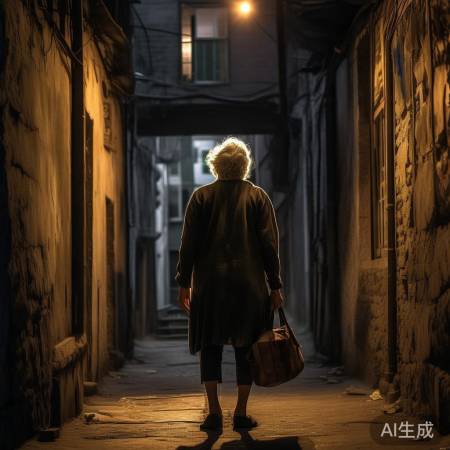 姥姥艰难爬四楼