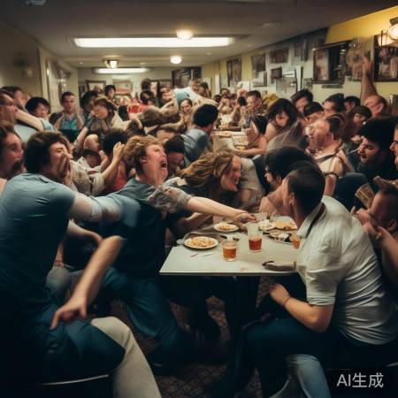 抢饭掀桌，场面失控