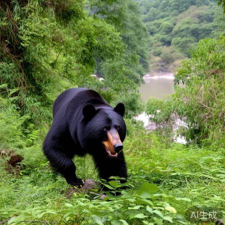 漓江边黑熊迁徙