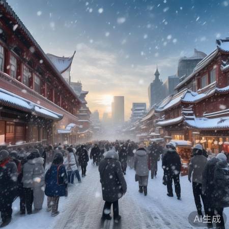 北京大雪，冷空气强