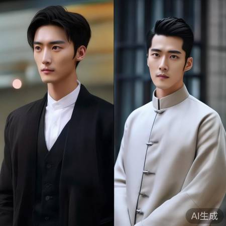 白宇西装帅气，朱亚文中山装风度