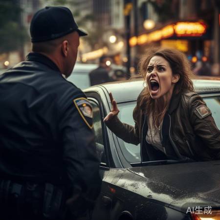 女子违停竖中指,车辆激情撞人