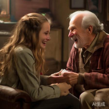 孙女惊喜重逢，爷爷慷慨塞钱，温馨感人瞬间