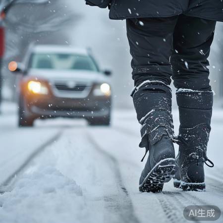 防滑：慢行、保持车距