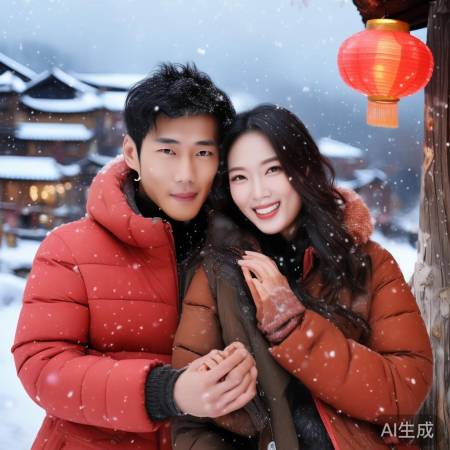 程莉莎郭晓东山东过年温馨瞬间