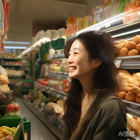 张柏芝温馨超市照，幸福日常
