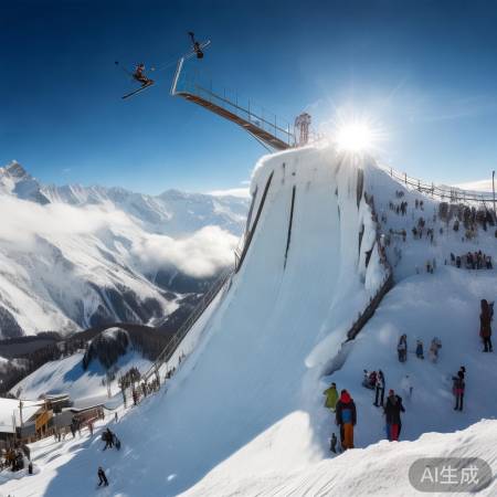 瑞士圣莫里茨高跳台惊险秀