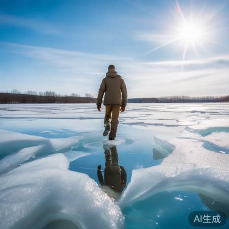 冰面惊魂：一回头，小伙摔了个大跟头！