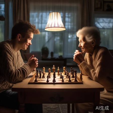 祖孙下棋乐相处