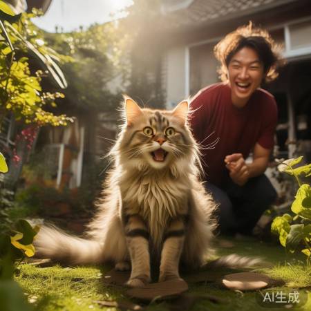 主人返乡逗猫乐，萌态瞬间上热搜