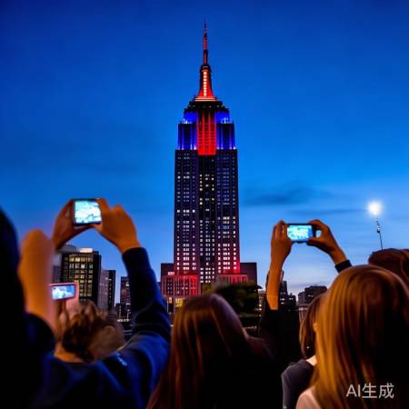纽约帝国大厦点亮中国红，庆祝中美友谊新篇章