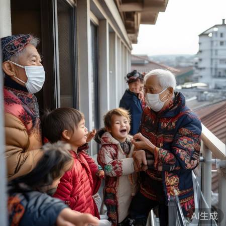 隔楼层拜年，传承传统民俗敬意满满