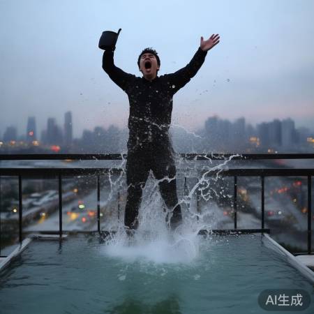 阳台宣誓：新岁旺旺，倒水驱烦恼