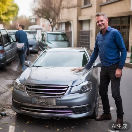 准老丈人新车遭撞