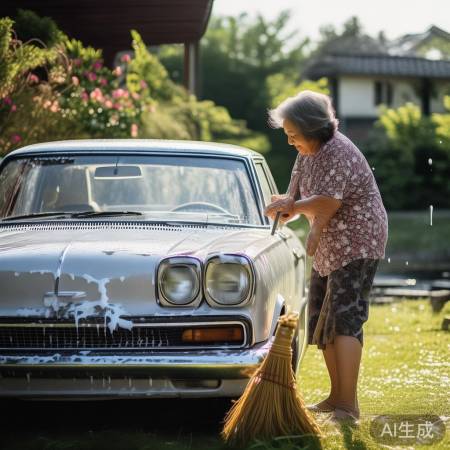 外婆洗车引争议，寻生活宁静