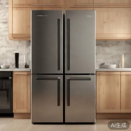 美的超薄四门冰箱，时尚省空间