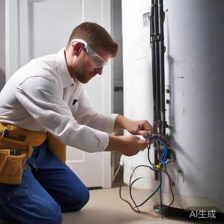 用绝缘胶带包裹热水器漏电点