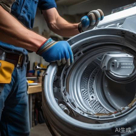 拆洗衣机内桶，拧螺丝，轻抽内桶