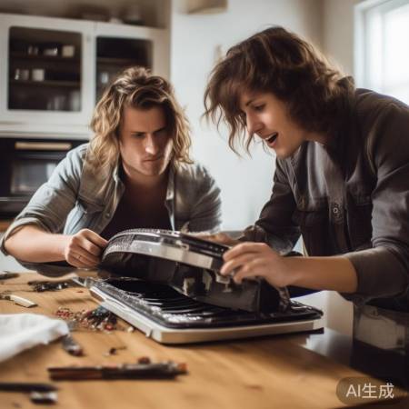 厨房拆油烟机，两人合作更轻松