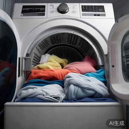 衣物分布均匀，烘干桶平衡