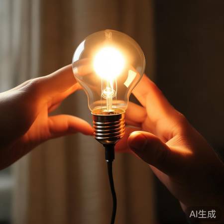 安装灯泡，慢慢拧紧