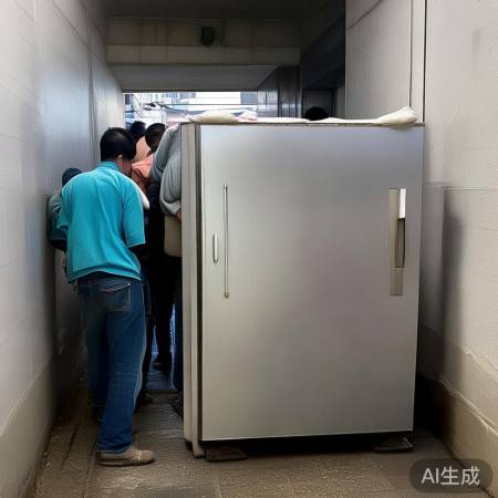 小心搬运，保护冰箱角落