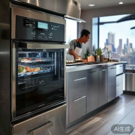 万事兴集成灶电话管家详述#集成灶多眼睛图标：厨房新潮流，智能烹饪新时代