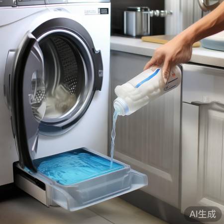 倒入适量洗衣液