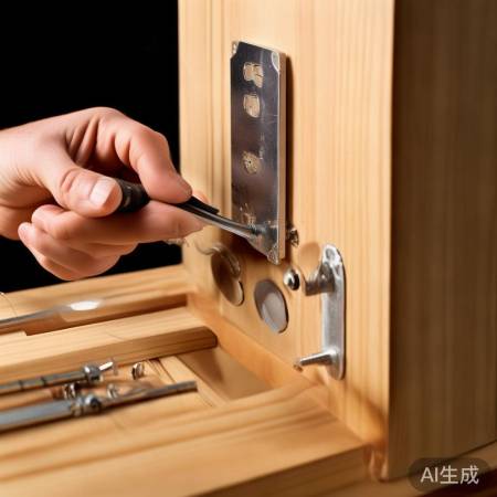 安装锁体，螺丝固定