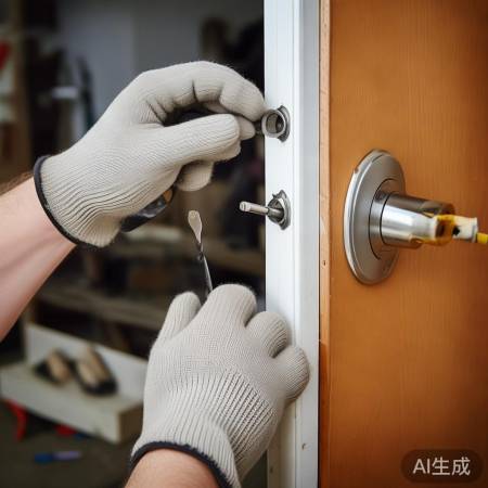 门上锁体，手扳螺丝小窍门