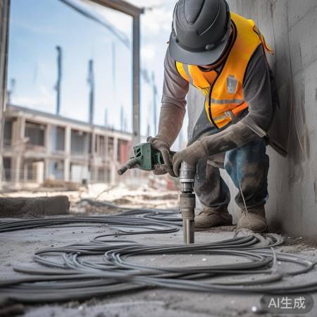 钻洞布线进行中